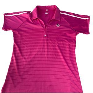 Adidas Puremotion CoolMAX  with Club Logo  Bright Pink Golf Polo Women's Large